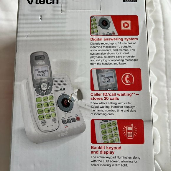VTech CS6124 Cordless Phone w/ Answering System Machine & Caller ID - Picture 3 of 6